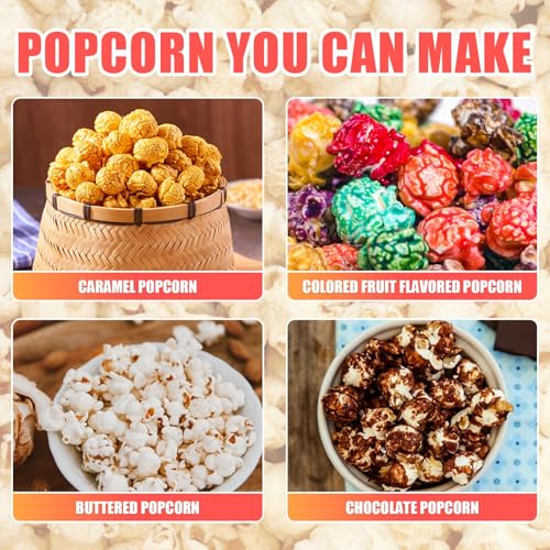Image of Commercial Popcorn Maker Machine,12 Ounce Kettle Stainless Steel Commercial Popcorn Machine with Tempered Glass,Warming Deck, 800W Countertop Popcorn Popper for Parties LT Red