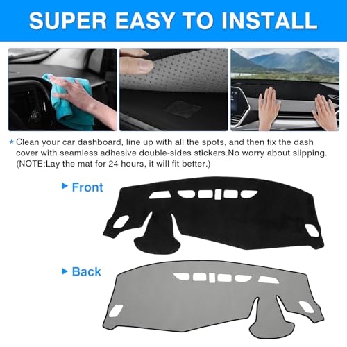 Image of Autorder Dashboard Cover Mat for 2024 2025 2026 Chevy /Chevrolet Trax Accessories Dash Cover Upgrade Velvet Dash Mat Sunshade Glare UV Rays Protector