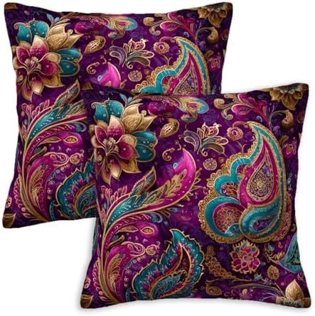 Bohemian Throw Pillow Covers 18x18 Set of 2 | Decorative Cushion ...