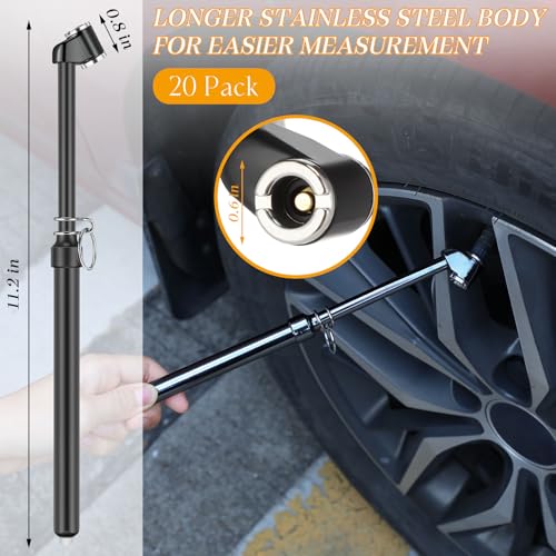 Image of Yunsailing 10 Pcs 10 Pcs Dual Head Tire Pressure Gauge Heavy Duty Truck Tires Air Pressures Gauges with Hook Range 10-150psi, 0.7-10.3bar for Semi Trucks Car Bus Rv Van (Black)