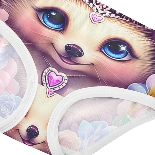 Toddlers Underwear Floral 2t Cotton Panties for Girl Cartoon Briefs Underpants Cute Hedgehog Blue Floral4