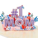GROWTHMAGIC First Mothers Day Card - 3D 1st MOM Flower Pop Up Mothers Day Card with Envelope, First Mothers Day Gifts for New Mom Grandmom Stepmother Mother-in-law