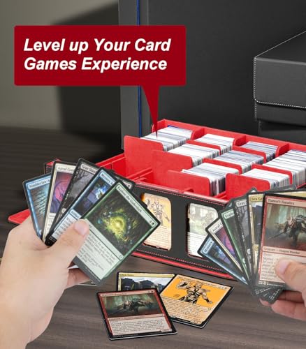 Image of TiMOVO Trading Card Dividers for Commander Deck Boxes with Built-in Slots, 12 PCS Card Supporters Separator for MTG TCG Sports Cards Organizer Box, 2.91x3.35in, Red