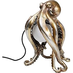Lamparas Antiguas Pintadas De Blanco KARE Lámpara mesa Animal Octopus 34cm, pulpo, vanguardia, poliresina, dorado, pintado a mano, 34 x 22 x 25.5 cm