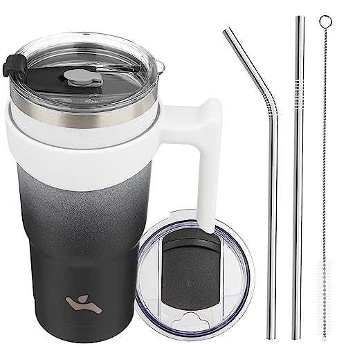 Image of Konokyo 20 oz Tumbler with Handle and Straw, Insulated Travel Mug