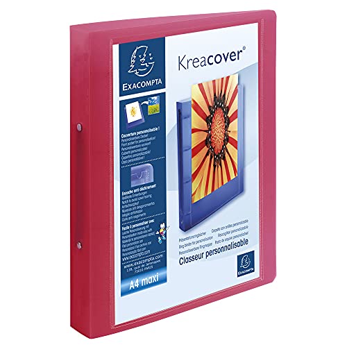 Exacompta - Réf. 54869E - 1 Classeur 2 anneaux 30mm polypropylène chromaline 10/10e Krea Cover - A4 maxi - Couleurs aléatoires