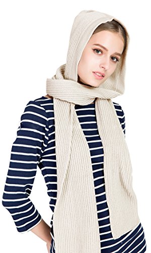 Bellady Winter Knit Hooded Scarf Pullover Headscarf Hoodie Hat2