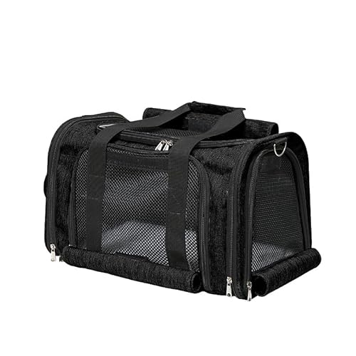Pet Carrier Bag for Small Medium Cats Dogs Puppies up to 26 Lbs,Steel Frame Dog Carrier,pricacy-Oriented cat Carrier,Collapsible pet Carrier for Easy Storage (Black, Small: 16.1"X10.6"X10.2")