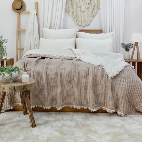 8-Layer Muslin Quilt, 100% Turkish Cotton Blanket, Ultra Soft, Lightweight