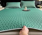 YSPZDQ Kühlend Matratzenschoner, Atmungsaktive Matratzenauflage, Bequem matratze, Weich matratzenhülle, Waschbar für Zuhause und Wohnheim(Green,90x200cm)