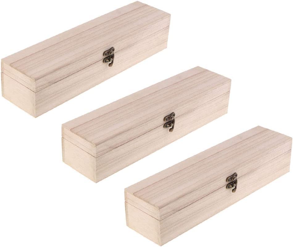 ふた付き木箱3サイズセット　新品 Amazon｜ふた付き木製ボックスx 3、未塗装の木箱、収納ボックス