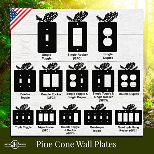 Pine Cone Single Duplex Wall Plate (Single Power, Black) - Made In Usa #TOP5