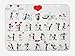 Produktbild BTGSRK Wedding Bath Mat, Cartoon Couple on Clouds with Hearts Celebration Love Valentine's Themed, Plush Bathroom Decor Mat with Non Slip Backing,Red Mint Green Grey 23.6(L) X15.7(W)
