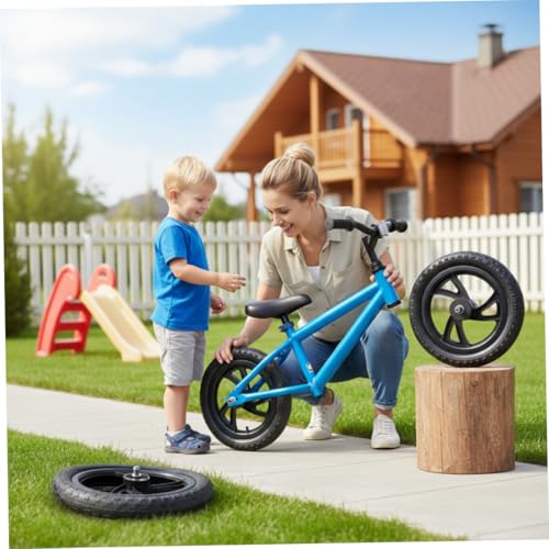 2Pcs Plastic Replacement Training Wheels for Kids Bike 12 Inch Balance & Toddler Ride-On Toys No-Flat Tyre - Black miniatura 4