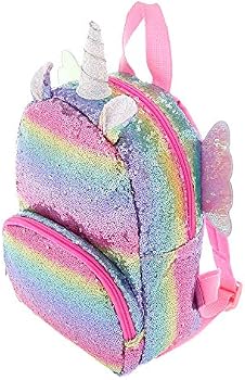 claire's unicorn reversible sequin mini backpack Flying Rainbow Girls Bag With Wings Fashion Color:Medium/X Fast City Pack Pro 2 SLOW FLOATING color straps Roomy front