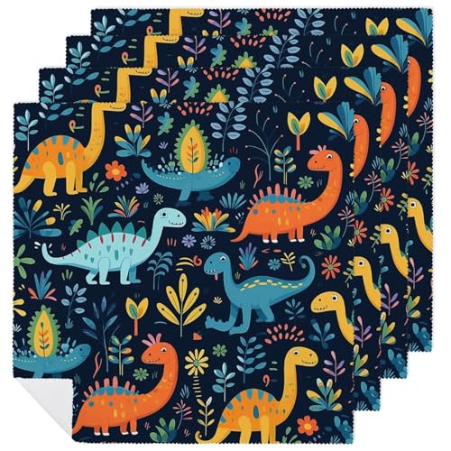Servilletas de Tela Dinosaurio Vibrantes 4 PCS miniatura 1