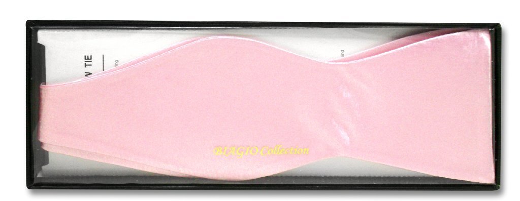 Biagio SELF TIE Bow Tie Solid LIGHT PINK Color Men's BowTie