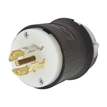 Hubbell HBL2531 Locking Plug, 20 amp, 347/600V, L23-20P, Black and White