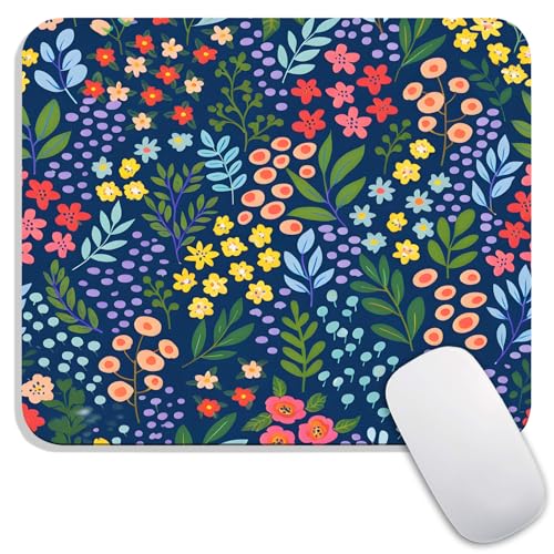 Armanza Square Mouse Pad Flowers,Personalized Premium-Textured Custom Mouse Mat Design,Washable Mousepad Lycra Cloth,Non-Slip Rubber Base Computer Mouse Pads for Wireless Mouse