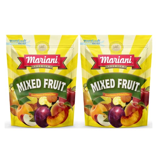 Mariani Dried Mixed Fruit - No Sugar Added, Gluten Free, Vegan, Fat Free - 32oz Resealable Bulk Bag (Pack of 2)