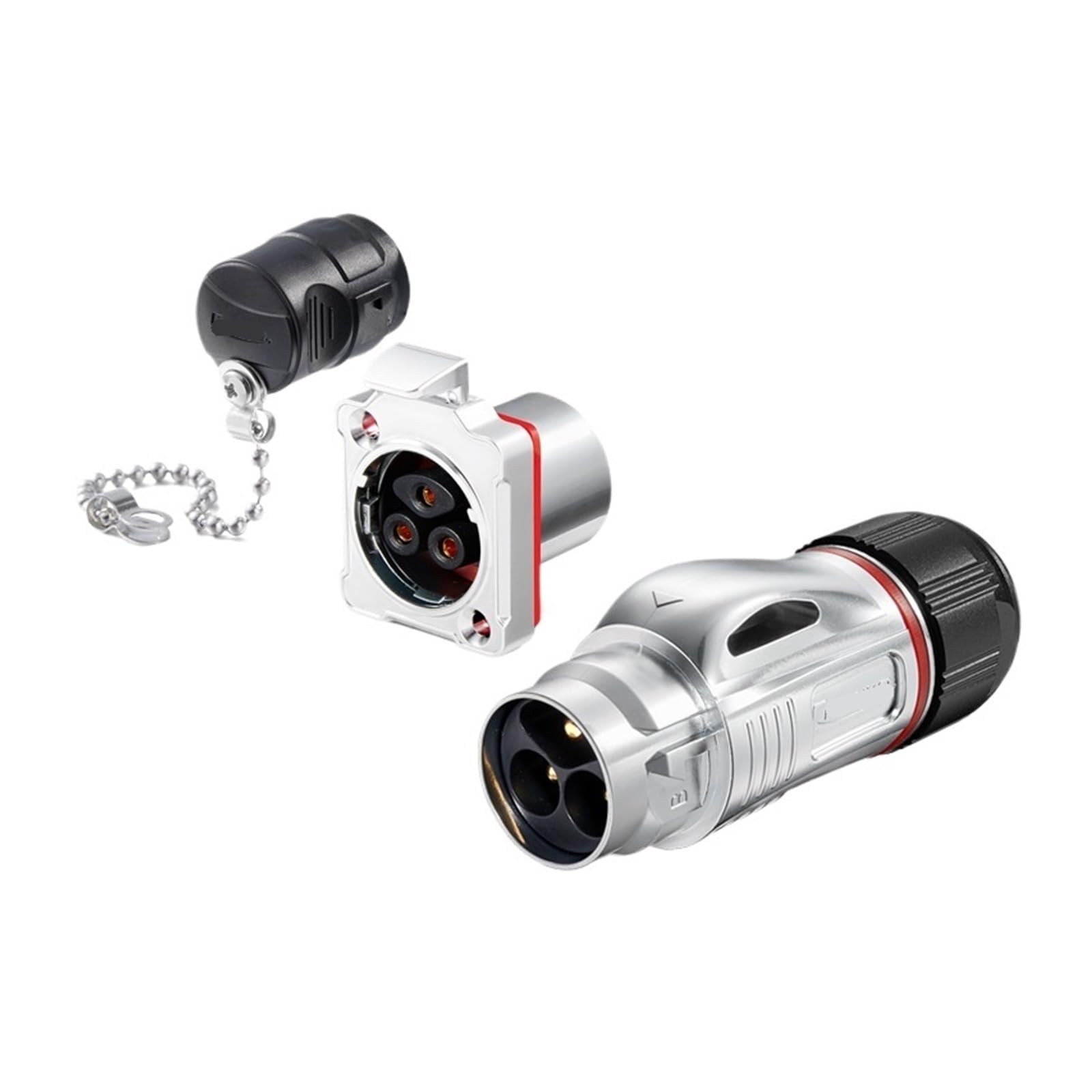 QAZXSEMUI BD24 Lock Wire 25A Aviation Plug and Socket 3-pin snap-on Power Industrial Connector(Metal formal wear 25A)