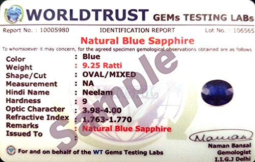 Zafiro azul Neelam de 7.25 ideal para joyería personalizada 3