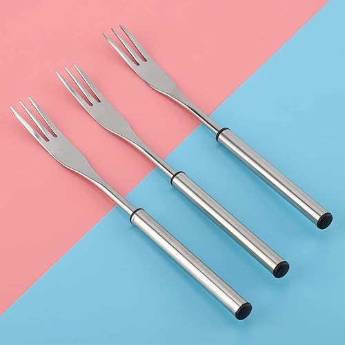 Miniatura 7 de Juego de 6 tenedores para fondue de queso, palitos de fondue de 7.1 pulgadas, tenedor de acero inoxidable para carne asada, chocolate, postre y queso