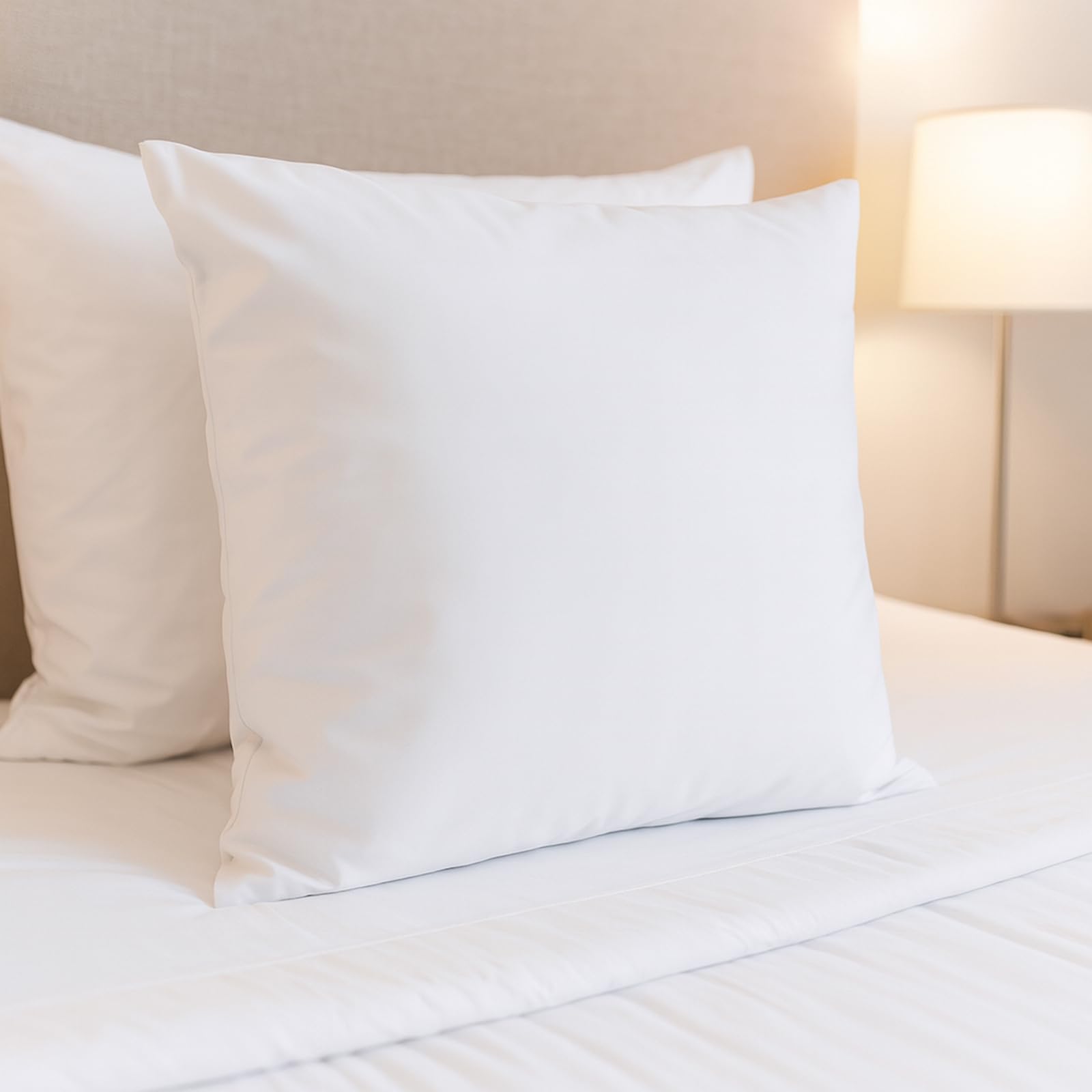 4er Set Kissenbezüge Weiß Hotelverschluss – 100% Baumwolle Linon – Kochfest bis 95° – für Dekokissen, Kopfkissen, Sitzkissen – Made in Europe (80 x 60 cm, 4 Stück)