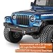 Hooke Road Climber Front Bumper for 1997-2006 Jeep Wrangler TJ, Off-Road Steel Bumper with D-rings and 2×25W LED Spotlights