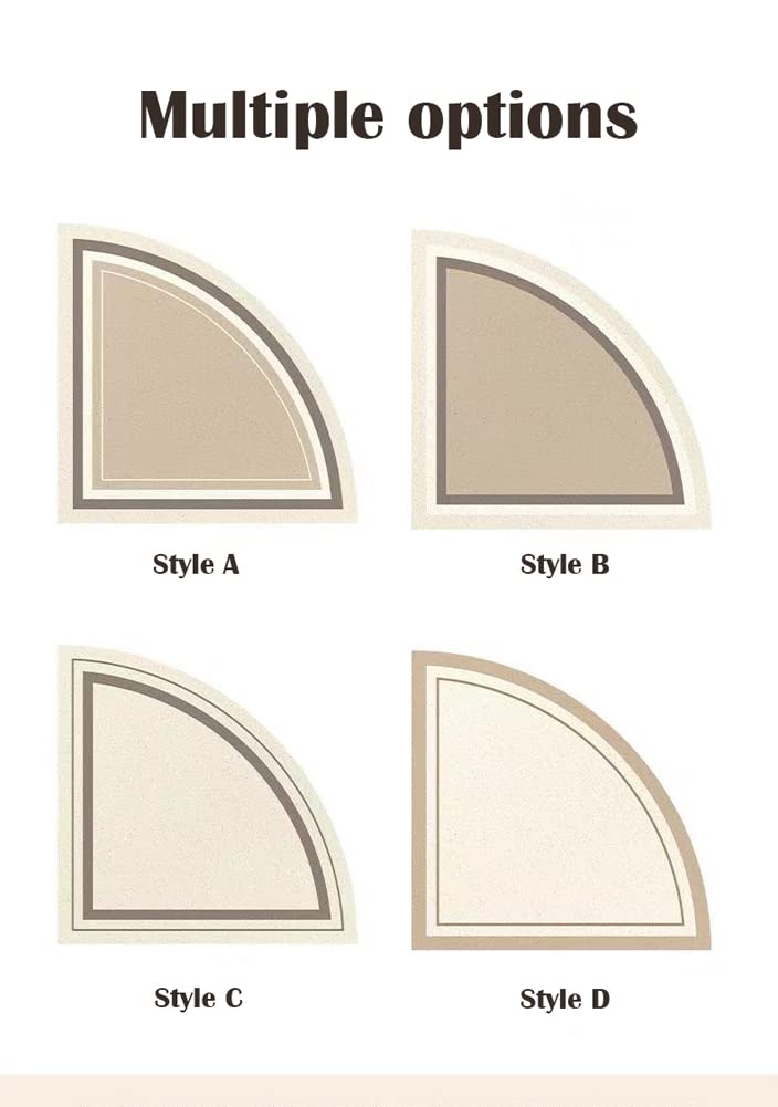 Elegante Tappeto angolare per Il Bagno in PVC con Base in Gomma Antiscivolo, Morbido e Resistente, Ideale per la Zona umida e la Doccia angolare. Facile da Pulire.