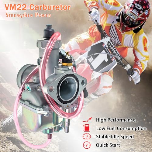 Image of 26mm VM22 Carburetor for Predator 212cc Honda GX160 GX200 196cc CT200U KT196 Moto Mini Bike and Go Kart 6.5HP Engine with 38mm Air Filter,Intake Manifold,Main Jets(Red)