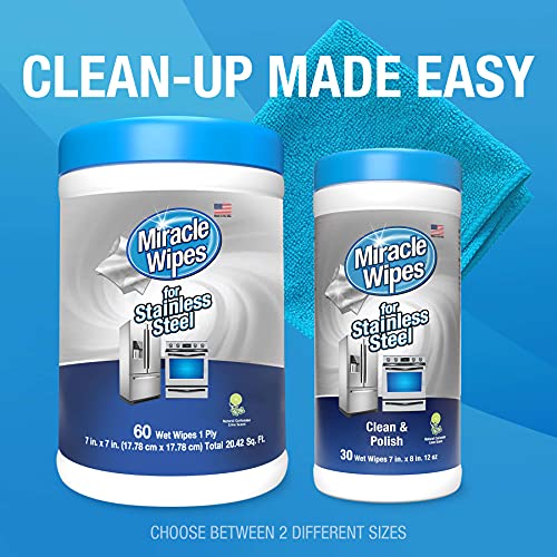 MiracleWipes-for-Stainless-Steel-Cleaner-Wipes-for-Kitchen-and-Home-Appliances-Including-Oven-Refrigerator-Dishwasher-Microwave-Sink-Hood-and-Grill-Removes-Fingerprints-and-Smudges-30-Count
