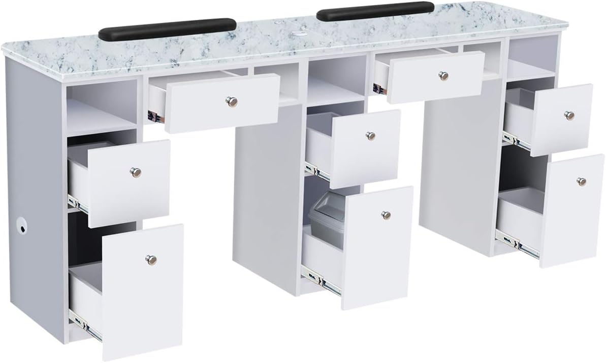 NOVA I Manicure Table Middle Section, Extendable Table Section, Nail Salon Nail Table Module