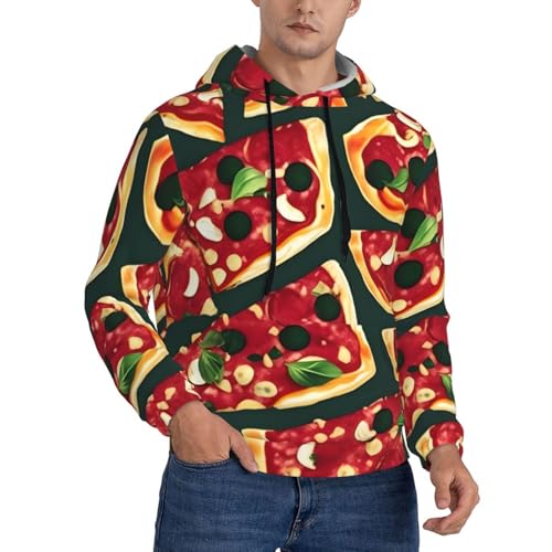 Sweat à capuche pour homme avec motif pizza idéal pour vos sorties décontractées