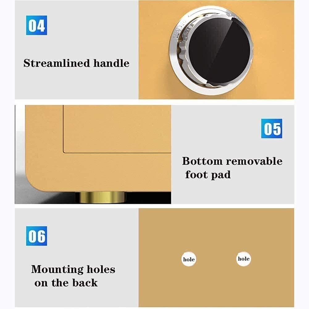 RLKHXBS Fireproof Waterproof Safe and Money Box, Safety Boxes for Cabinet Home Safes Combination Lock, Steel Mechanical Anti-Theft Device Key Password