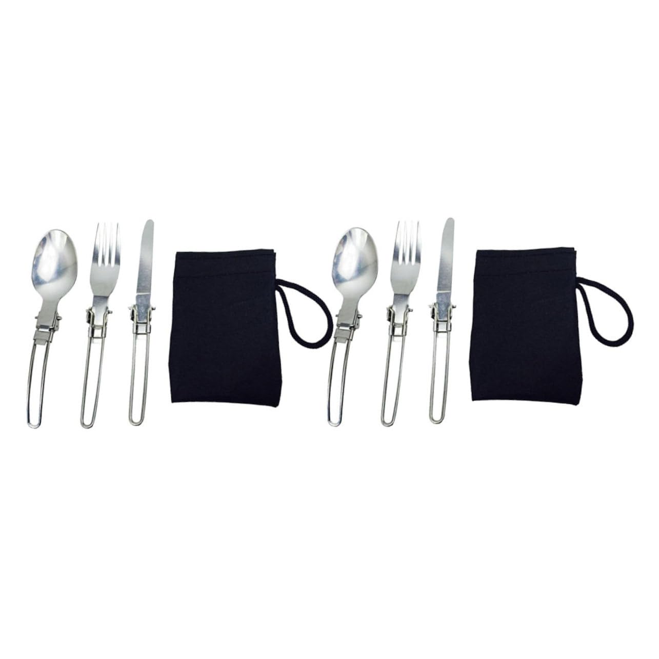 Toddmomy 4sets Posate Pieghevoli Acciaio Inossidabile Per Campeggio e Picnic Leggere e Pratiche Con Sacchetto Di Trasporto Per Escursioni e Attività Outdoor