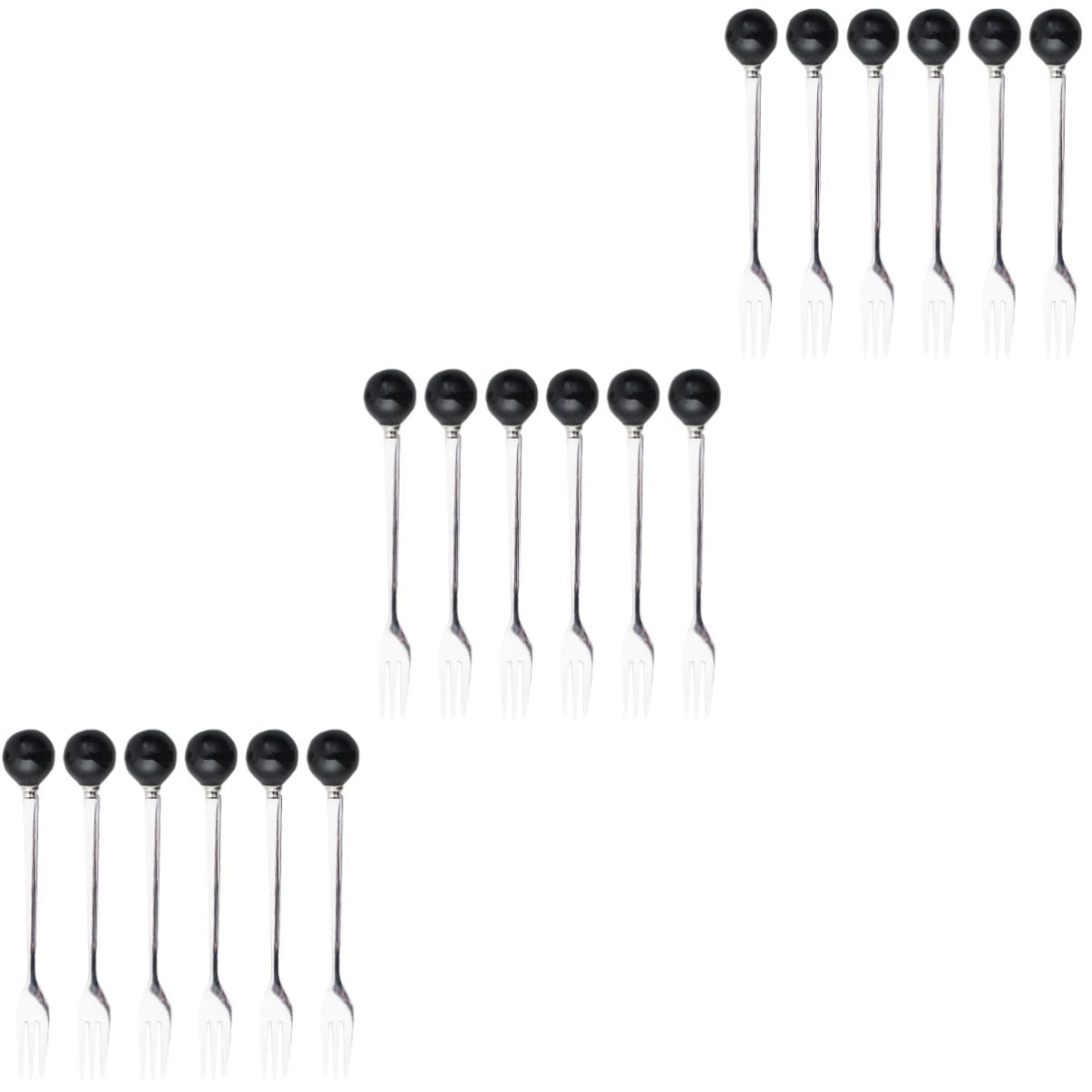 ABOOFAN 3 Set Mini Forchetta Per Torta Dessert Manico in Ceramica Acciaio Inossidabile Posate Creative Set Di Stoviglie Per La Casa 6 Pezzi * 3