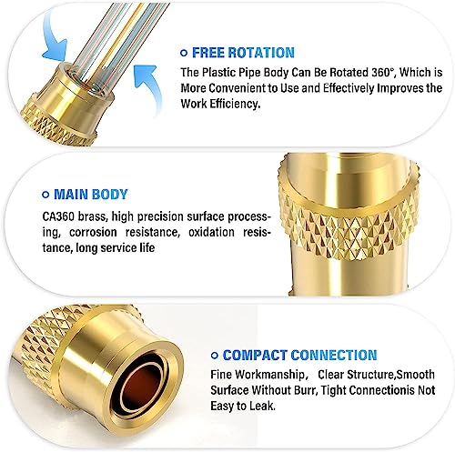 Image of TAILONZ PNEUMATIC 6PCS 1 /8 inch Straight Out Pipe Air Fittings, Straight Brass Push Type Air Brake Pipe Fittings for Cars, Trucks, Air Brake Systems, Etc.