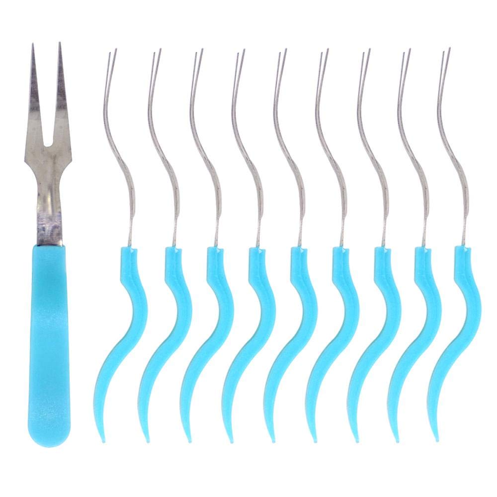 DeoDap Stainless Steel Fruit Fork Set of 10 Pcs