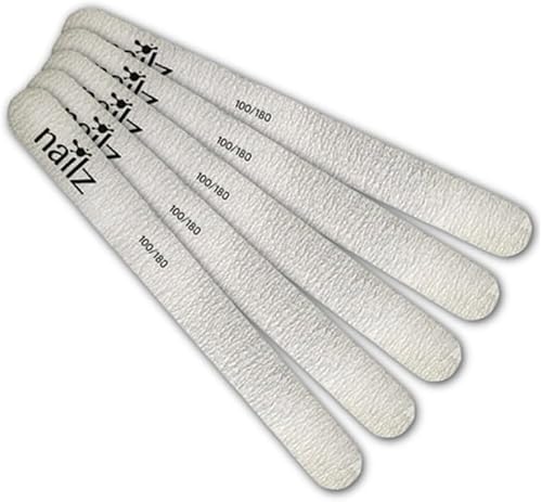 NAILZ Grey Straight Nail File - 100/180 [Korean] 5 Pack