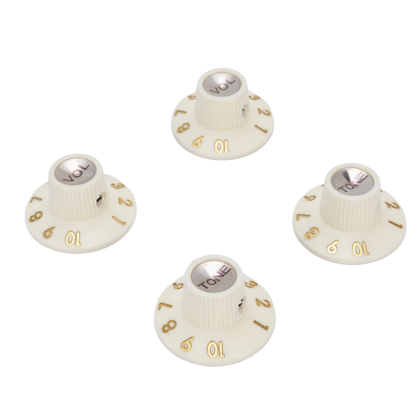 Jelquix Guitar Control Knobs Retro White Elegant Volume Tone Knobs for Electric Guitars and Basses ABS Plastic 4PCS