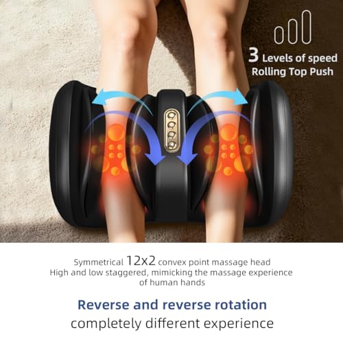 Masajeador de pies con calor, compresión de aire 3D, amasado profundo y masaje rodante para pies, pantorrillas y brazos, intensidad ajustable para relajación y alivio muscular, uso doméstico miniatura 2