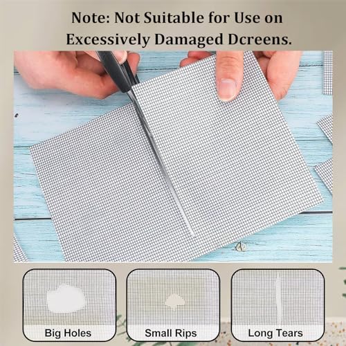 Miniatura 4 de 10 Piezas Cinta Para Reparar Mosquiteras, 130 X 180 Mm Parches De Adhesiva Fibra De Vidrio Fuerte Reparación Repuestos, Malla Alambre Fino Autoadhesivos