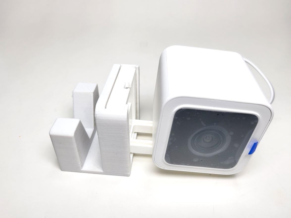 Window screen or window Mount compatible with Wyze Cam V4 or V3 security wireless camera for window sill | For sliding and non-sliding screens | For yard or driveway watching | 2 colors