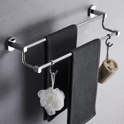 Barre à serviettes de bain en cuivre 80cm pour double serviette