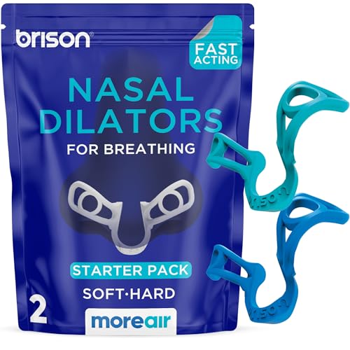 Brison Nasal Dilators - Nose Vents Opener for Better Breathing and Adults for Sleep and Activity Improves Airflow - 2pcs Soft-Hard