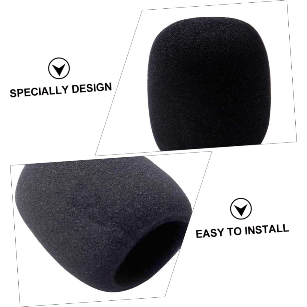 Abaodam Bonnette de Micro en Eva Noir Matériau Respirant Ensemble de 9 Housse de Microphone Anti-bruit et Anti-poussière pour Performance Scénique et Karaoké