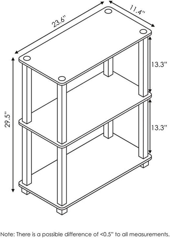 Furinno Turn-S-Tube 3-Tier Compact Multipurpose Shelf Display Rack with Square Tube, Light Blue/White image 3