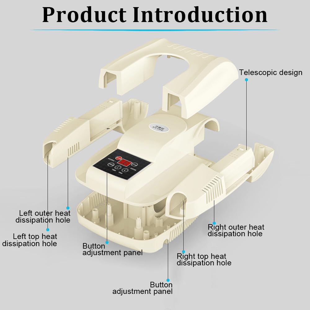 Asciugascarpe Elettrico Pieghevole Con Timer - Per Stivali, Scarponi Da Sci E Calcio, 200W