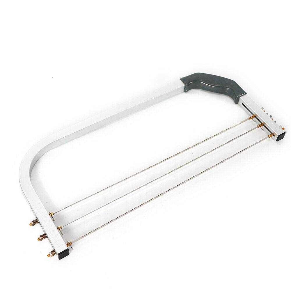 Sierra para tartas de 3 alambres, ajustable, cortador de fondo, divisor de tartas, separador de tartas, divisor de tartas, artesanías, sierra de altura ajustable